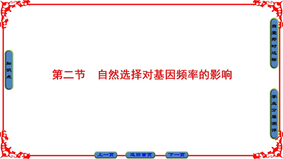 第4單元 第1章 第2節(jié) 自然選擇對基因頻率的影響_第1頁