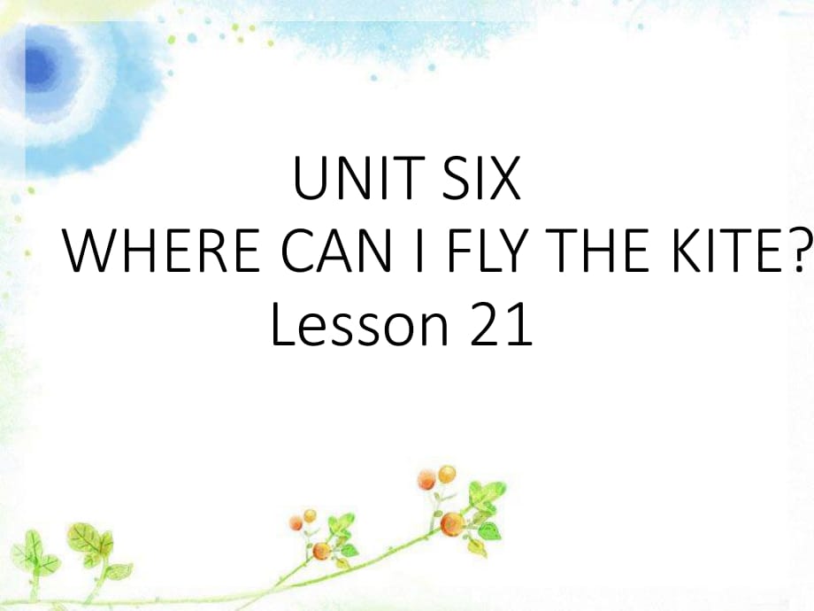 四年級(jí)下冊(cè)英語課件－UNIT SIX WHERE CAN I FLY THE KITE Lesson 211｜北京課改版 (共18張PPT)_第1頁