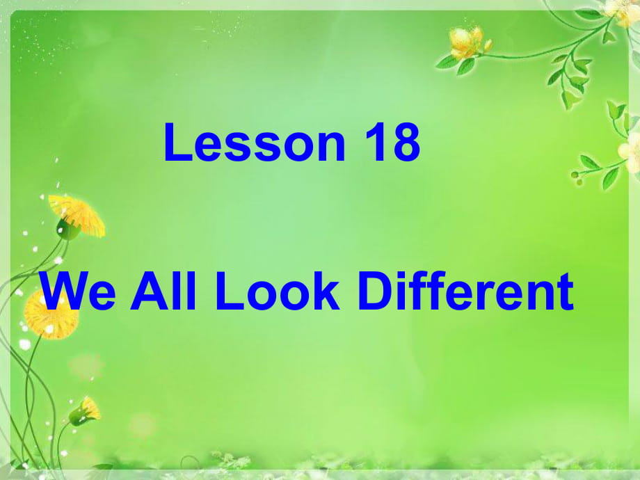 冀教版七年級(jí)英語(yǔ)上冊(cè)Unit 3 Lesson 18WeAll Look Different(共27張PPT)_第1頁(yè)