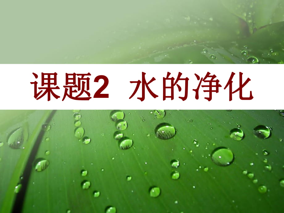 人教版九年級化學(xué)上冊 4.2水的凈化第1課時 (共21張PPT)_第1頁