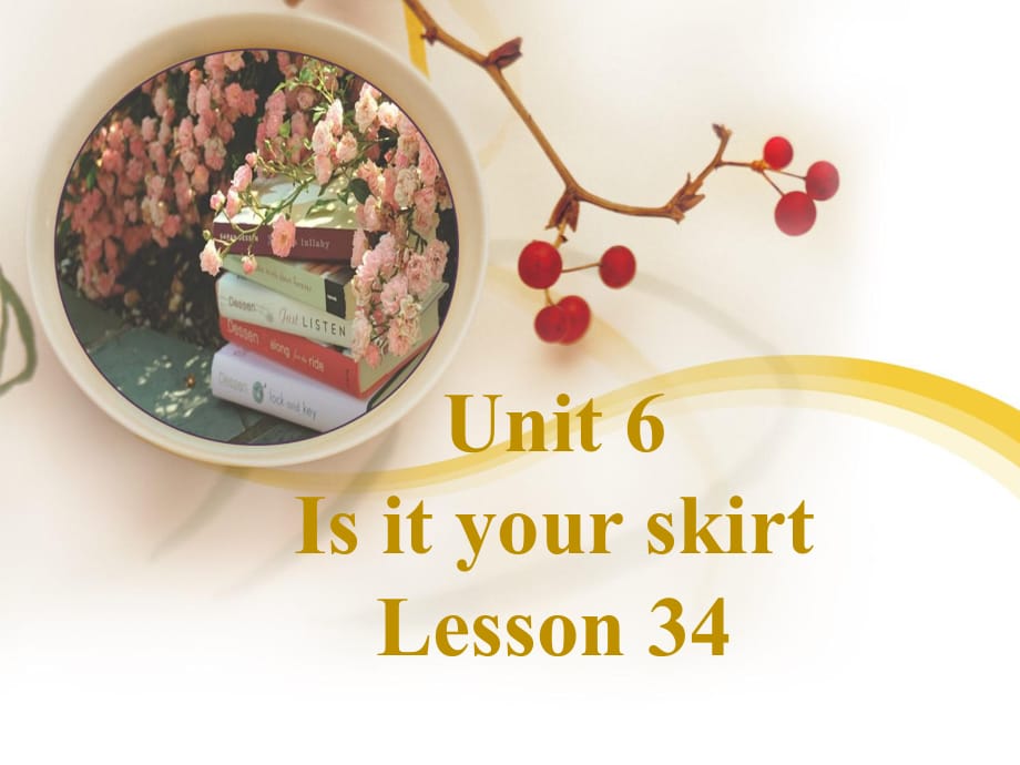 三年级下册英语课件-Unit 6 Is this your shirt Lesson 34-2_人教精通_第1页