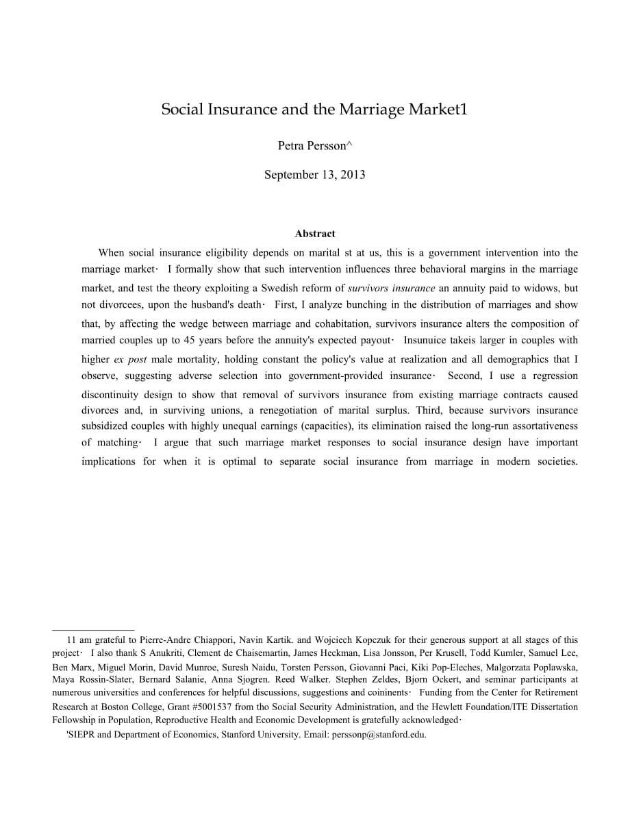 Social Insurance and the Marriage Market_第1页