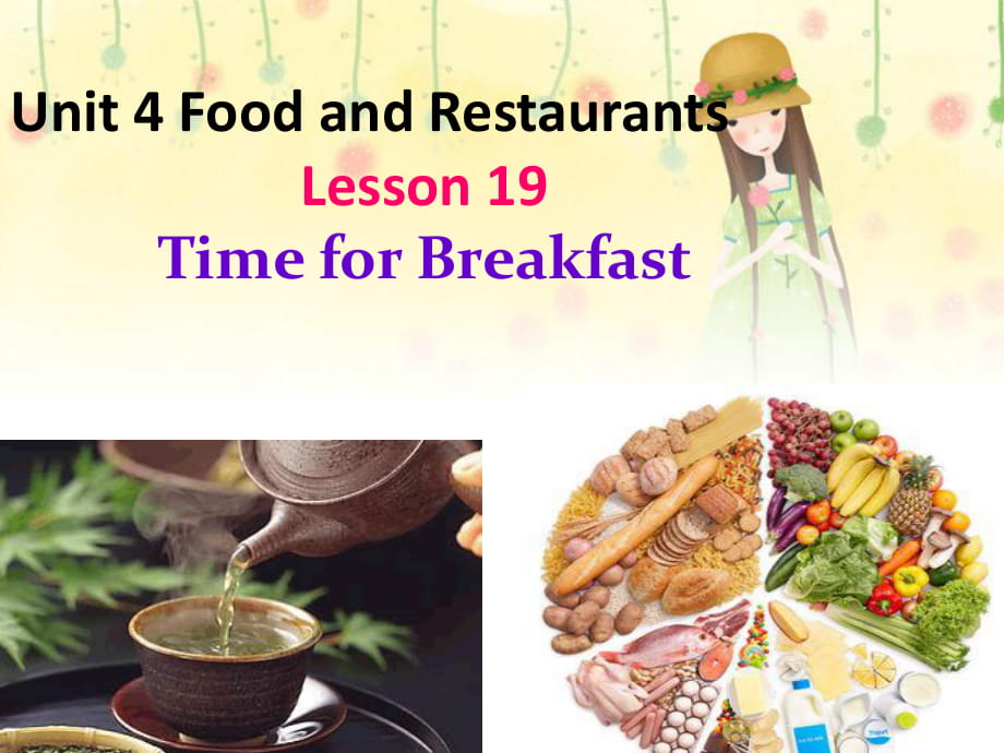 冀教版七年級英語上冊Unit 4 Lesson 19《Time for breakfast》(共15張PPT)_第1頁