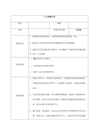 個(gè)人研修計(jì)劃 (2)