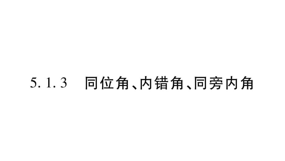 5.1.3同位角、内错角、同旁内角_第1页