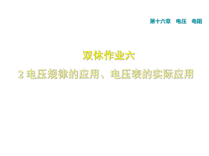 雙休作業(yè)六 2 電壓規(guī)律的應(yīng)用、電壓表的實(shí)際應(yīng)用