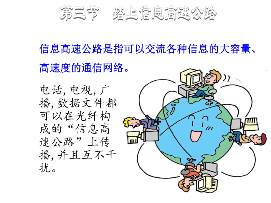 2018-2019學(xué)年九年級物理滬科版下冊課件：第十九章 第三節(jié)踏上信息高速公路_第1頁