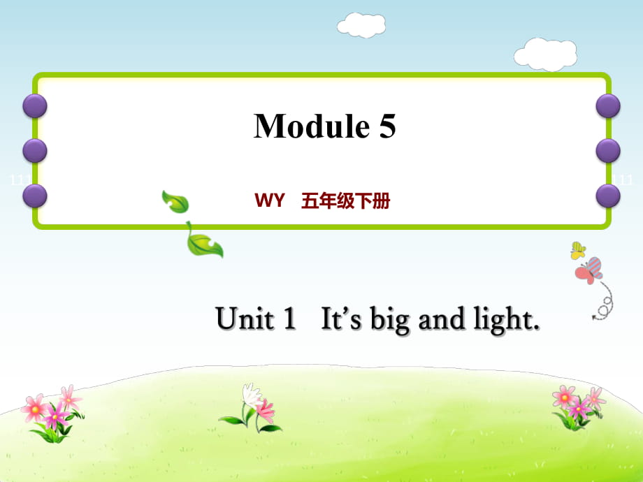 五年級(jí)下冊(cè)英語(yǔ)課后作業(yè)課件-M5Unit 1 It's big and light∣外研社（三起） (共9張PPT)_第1頁(yè)