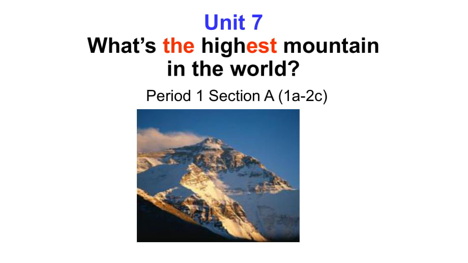 人教目標(biāo)版八年級下冊 Unit7 Period 1 Section A (1a-2c)(共26張PPT)_第1頁