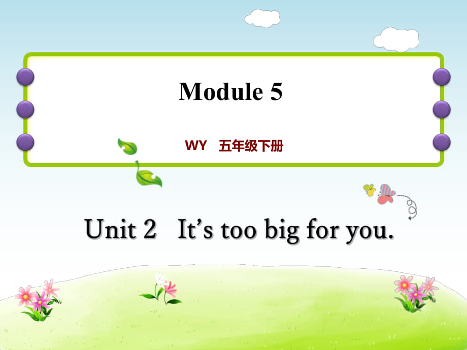 五年級下冊英語課后作業(yè)課件-M5Unit 2 It's too big for you∣外研社_第1頁