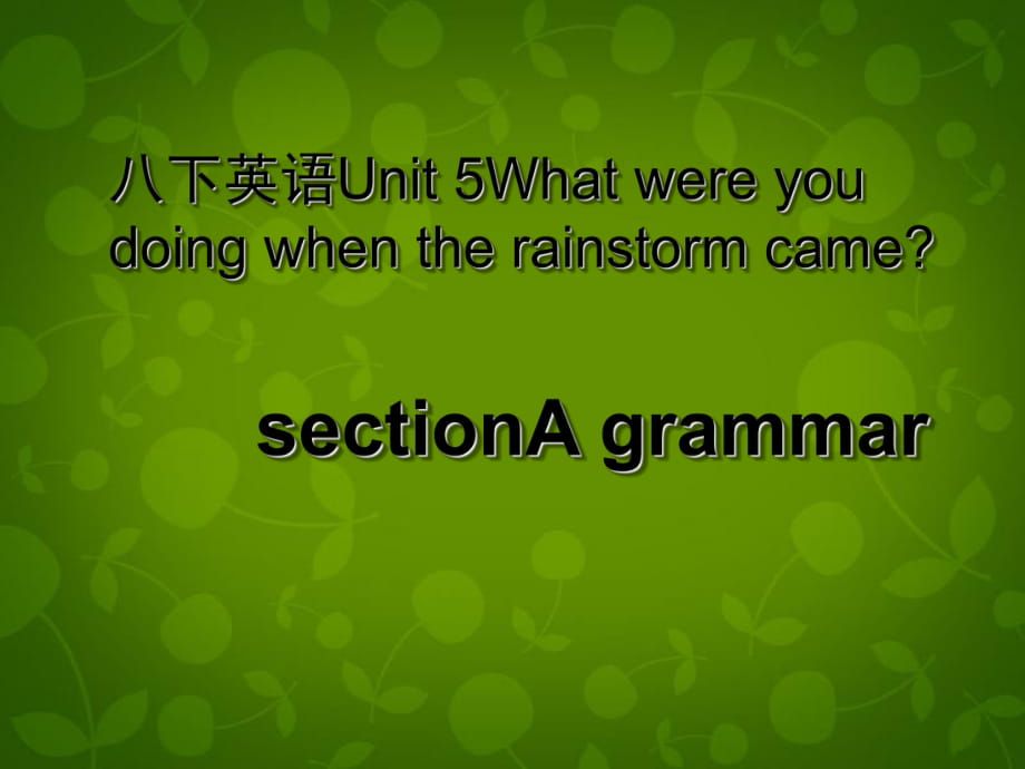 人教版八年級英語下冊Unit 5What were you doing when the rainstorm camesectionA grammar(共44張PPT)_第1頁