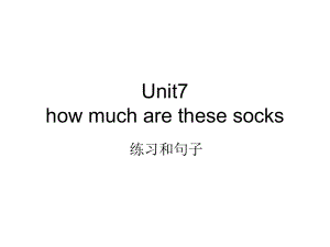 人教版七年級(jí)上冊(cè)英語(yǔ)－Unit7 how much are these socks 練習(xí)和句子課件(共28張PPT)