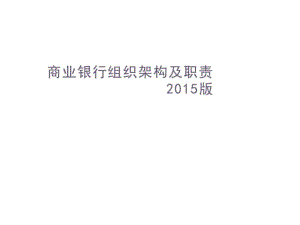 商業(yè)銀行組織架構(gòu)及分行支行組織架構(gòu)