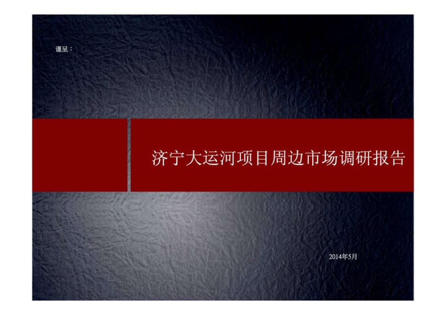 山东济宁-大运河项目-商住综合体-周边市场调研-2014年5月_第1页