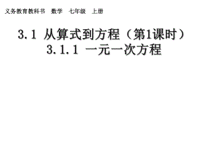 人教版數(shù)學(xué)七年級上冊3.1.1一元一次方程(共23張PPT)