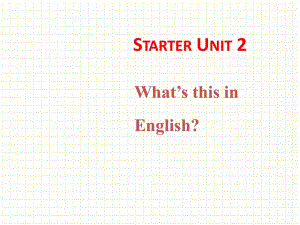 七年级上册英语Starter+Unit+2
