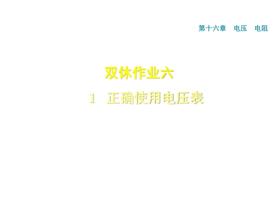 雙休作業(yè)六 1 正確使用電壓表_第1頁(yè)