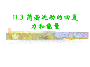 113《簡諧運動的回復(fù)力和能量》上課