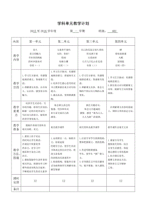 四年級(jí)（上）語(yǔ)文計(jì)劃