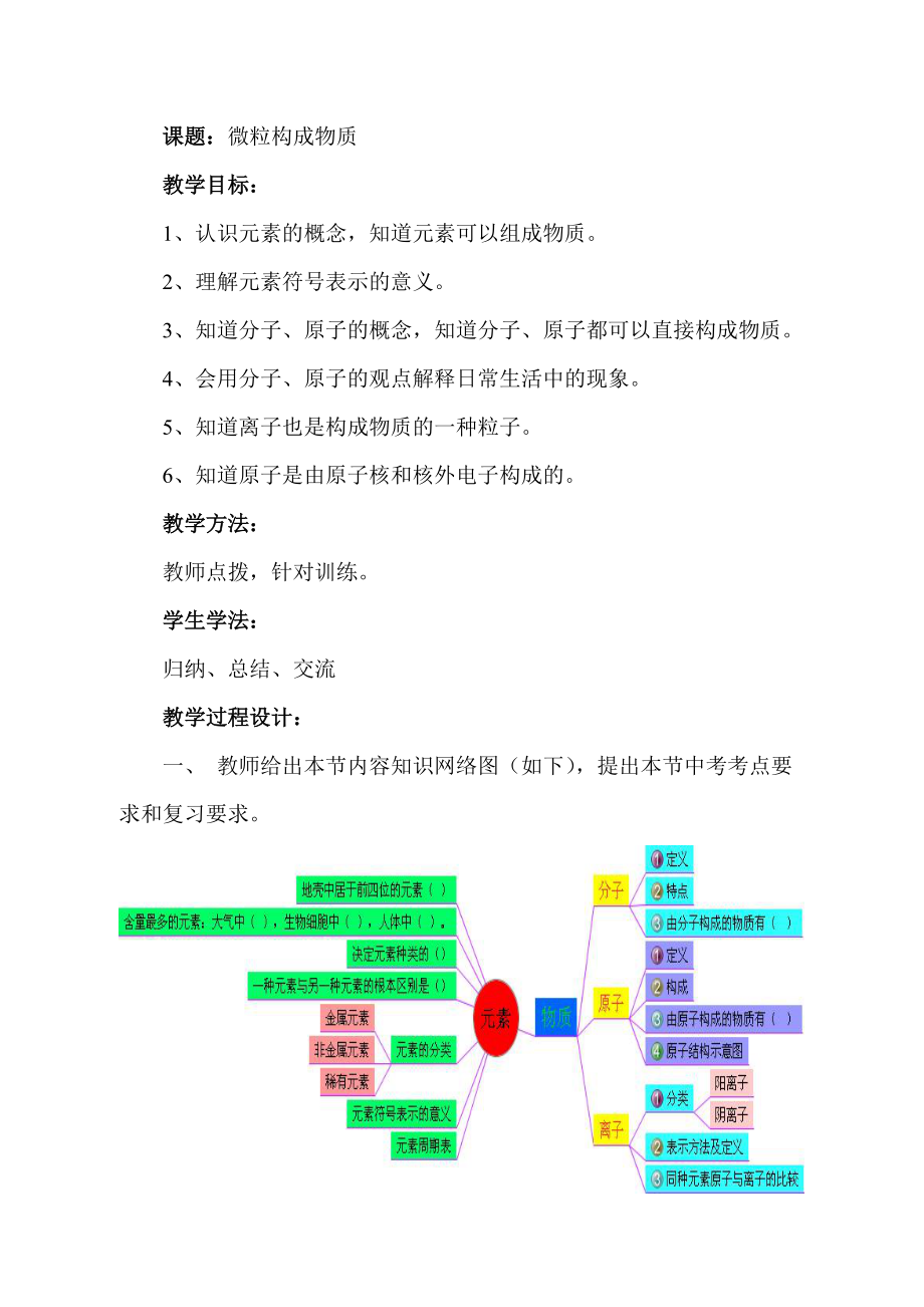 《微粒构成物质》教学设计_第1页