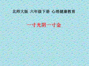 2021小學六年級下冊心理健康課件-第二十六課 一寸光陰一寸金--北師大版15PPT