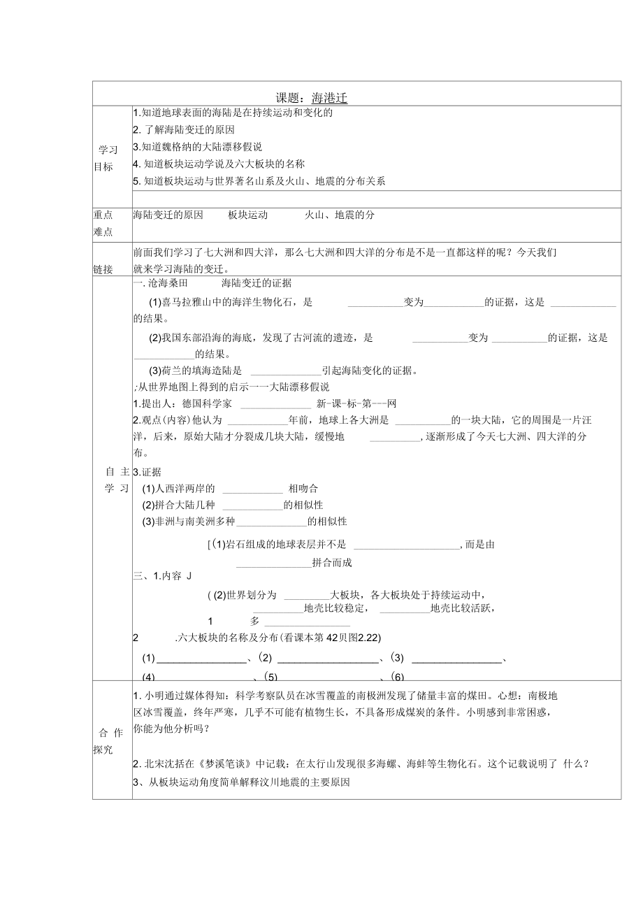 七年級(jí)地理學(xué)科學(xué) 海陸變遷_第1頁(yè)