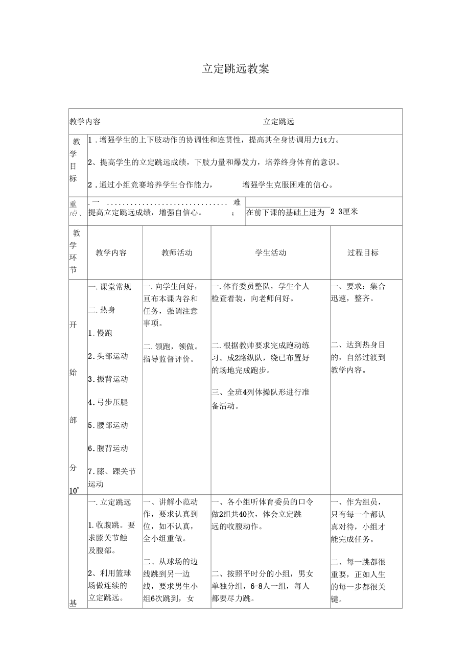 初中立定跳遠(yuǎn)教案_第1頁(yè)