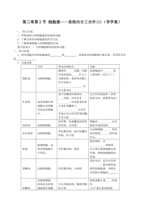 第三章第2節(jié)《細(xì)胞器——系統(tǒng)內(nèi)的分工合作》導(dǎo)學(xué)案