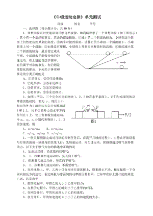 《牛頓運(yùn)動(dòng)定律》單元測(cè)試