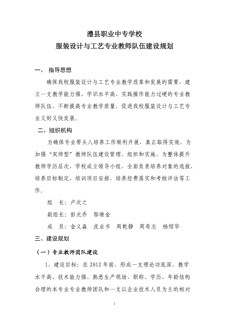 专业教师队伍建设规划_第1页