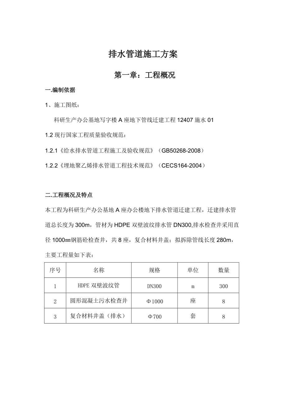 某辦公樓地下排水管道施工方案_第1頁(yè)