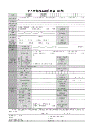 個人所得稅基礎信息表（b表）【直接打印】