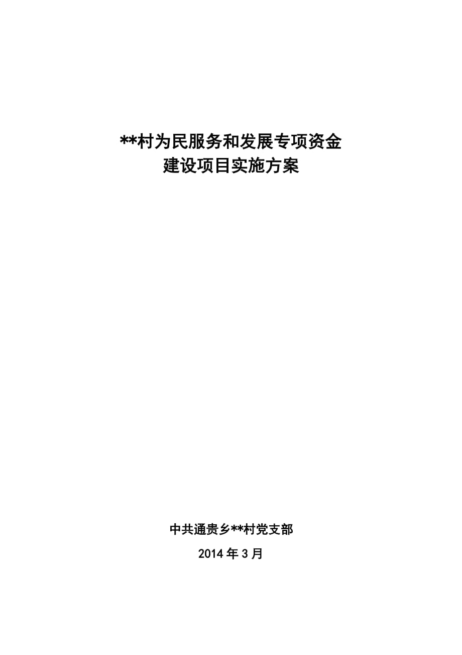 為民服務和發(fā)展專項資金建設項目實施方案_第1頁