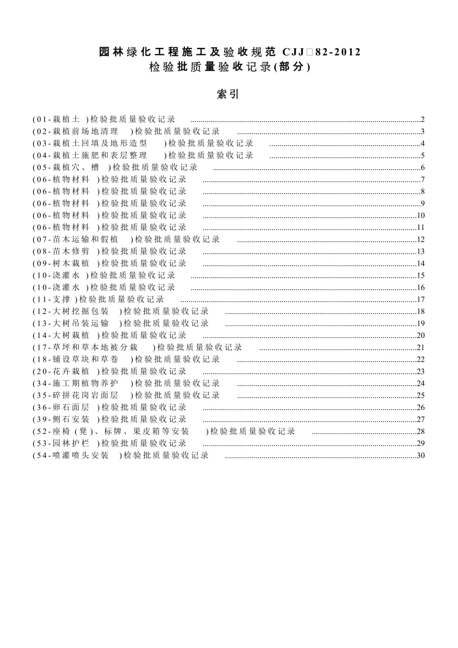 《园林绿化工程施工及验收规范》(cjj82)检验资料_第1页