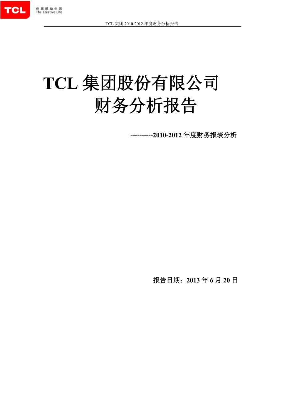TCL集团财务分析报告_第1页