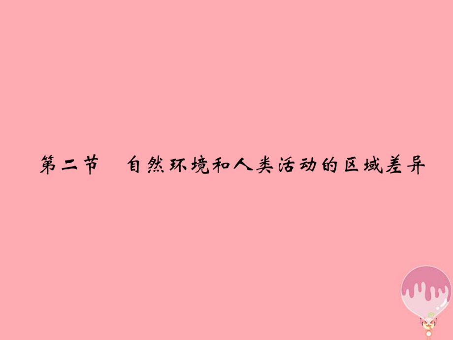 地理 第一单元 区域地理环境与人类活动 第二节 自然环境和人类活动的区域差异 鲁教版必修3_第1页