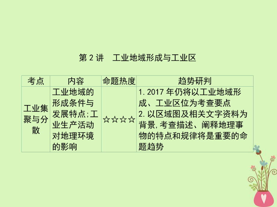 地理第9單元 工業(yè)地域的形成和發(fā)展 第2講詳細(xì) 新人教版_第1頁