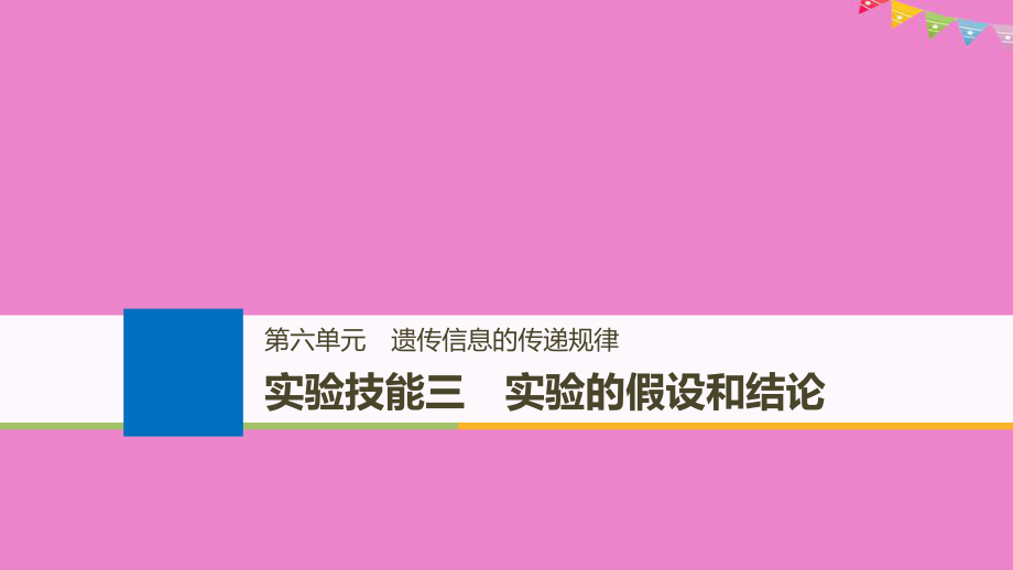 生物第六單元 遺傳信息的傳遞規(guī)律 實驗技能三 實驗的假設(shè)和結(jié)論 北師大版_第1頁