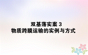 生物雙基落實(shí)案3 物質(zhì)跨膜運(yùn)輸?shù)膶?shí)例與方式