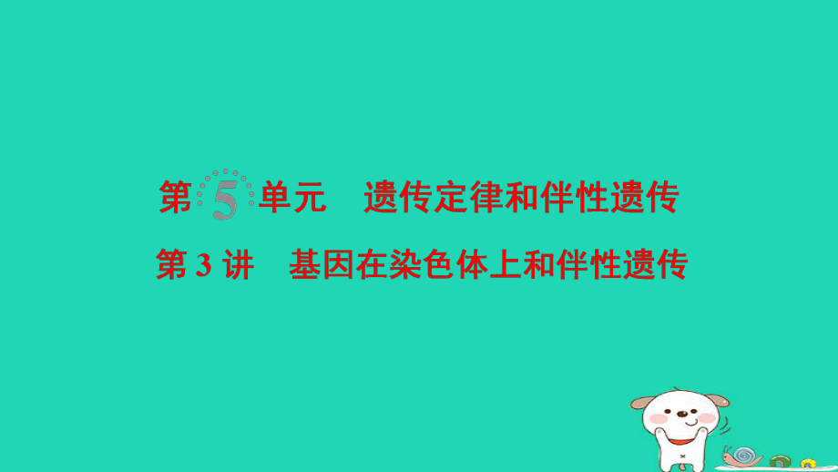 生物第5單元 遺傳定律和伴性遺傳 第3講 基因在染色體上和伴性遺傳_第1頁