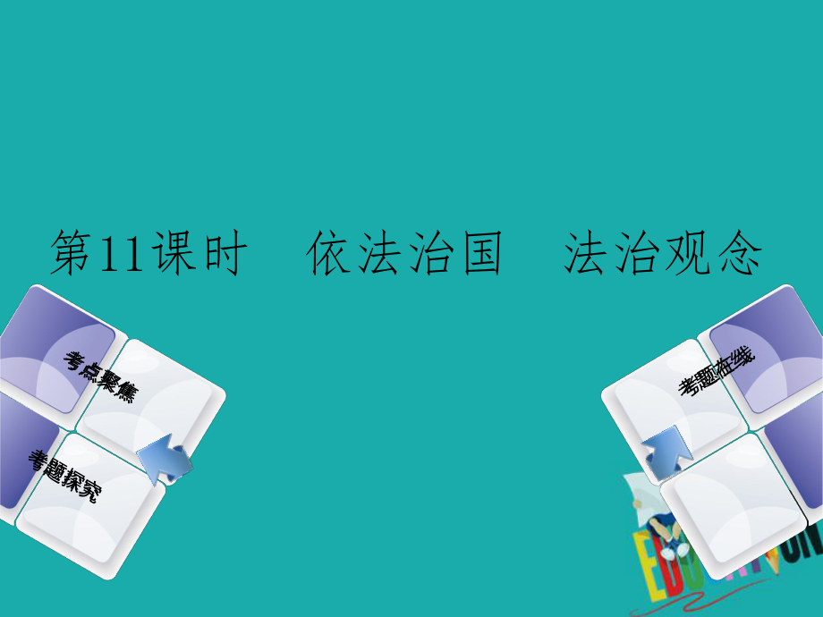 政治方案 第四單元 崇尚憲法 依法治國 第11課時(shí) 依法治國 法治觀念_第1頁