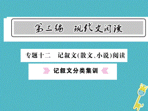 語文總第3編十二 記敘文（散文 小說）閱讀 記敘文分類集訓 語文版