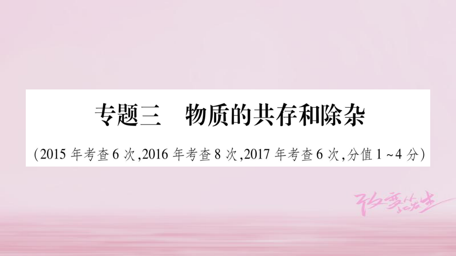 化学总第二部分 题型 3 物质的共存和除杂_第1页