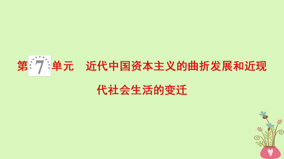 歷史第7單元 近代中國(guó)資本主義的曲折發(fā)展和近現(xiàn)代社會(huì)生活的變遷 第14講 近代中國(guó)資本主義的曲折發(fā)展 北師大版_第1頁(yè)