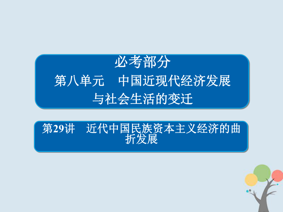 歷史第八單元 中國近現(xiàn)代經(jīng)濟發(fā)展與社會生活的變遷 29 近代中國民族資本主義經(jīng)濟的曲折發(fā)展 新人教版_第1頁