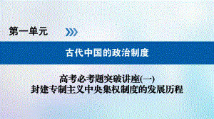 歷史第一單元 古代中國的政治制度 必考題突破講座1 封建專制主義中央集權(quán)制度的發(fā)展歷程