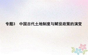 歷史第一部分 古代篇 聚焦 貫通 3 中國古代土地制度與賦役政策的演變