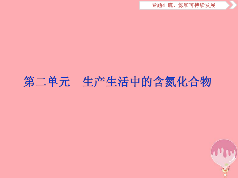 化學總4 硫、氮和可持續(xù)發(fā)展 第二單元 生產生活中的含氮化合物 蘇教版_第1頁