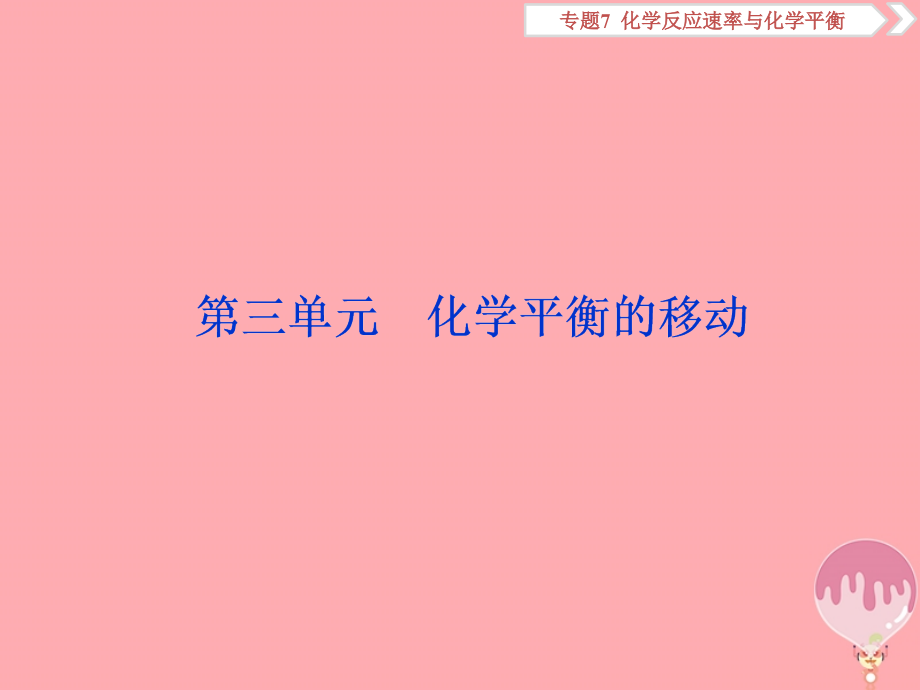 化学总7 化学反应速率与化学平衡 第三单元 化学平衡的移动 苏教版_第1页