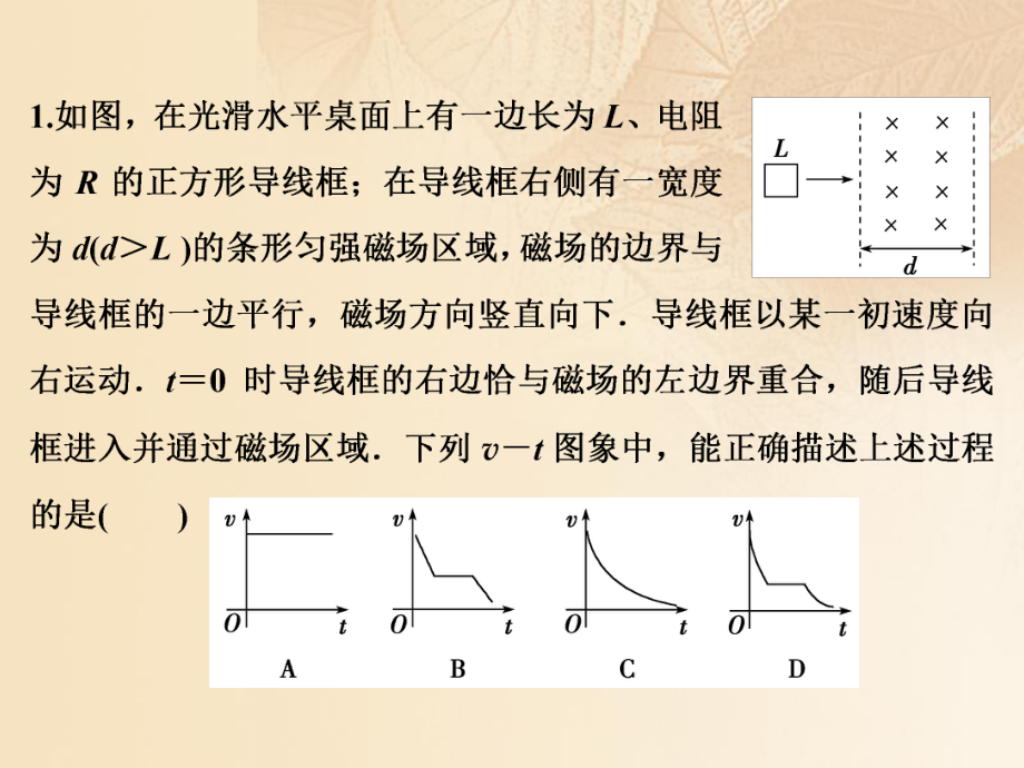 物理第十章 電磁感應(yīng) 第四節(jié) 電磁感應(yīng)中的動力學(xué)和能量問題隨堂達(dá)標(biāo)鞏固落實(shí)_第1頁